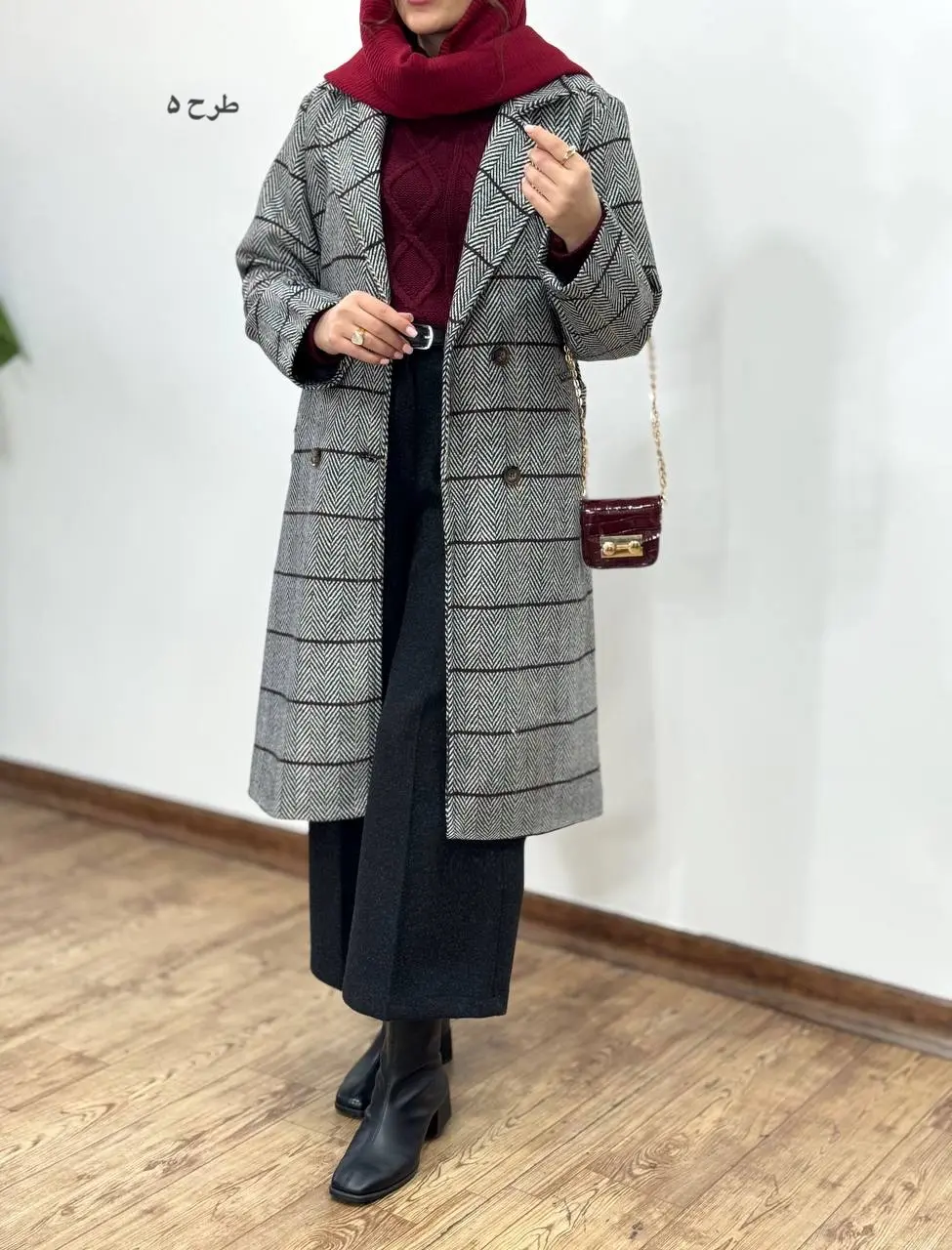 پالتو پشمی بلند آستردار شبنم